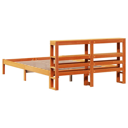 vidaXL Bed Frame with Headboard without Mattress Wax Brown 120x190 cm Small Double