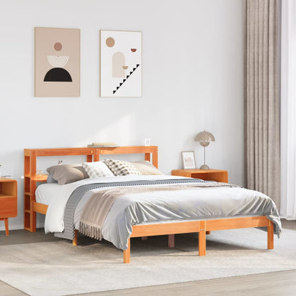 vidaXL Bed Frame with Headboard without Mattress Wax Brown 120x190 cm Small Double