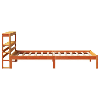 vidaXL Bed Frame with Headboard without Mattress Wax Brown 100x200 cm