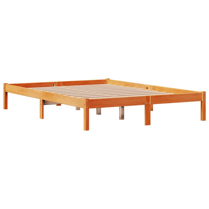 vidaXL Bed Frame with Headboard without Mattress Wax Brown 160x200 cm