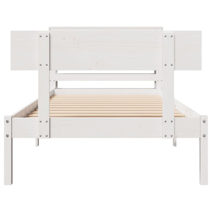 vidaXL Bed Frame without Mattress White 75x190 cm Small Single Solid Wood Pine