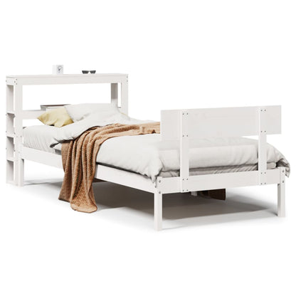 vidaXL Bed Frame without Mattress White 90x190 cm Single Solid Wood Pine