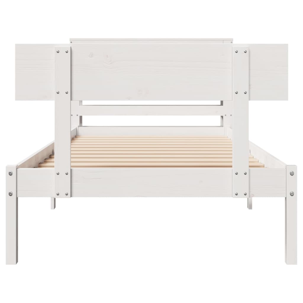 vidaXL Bed Frame without Mattress White 90x190 cm Single Solid Wood Pine