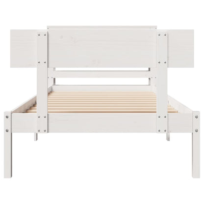 vidaXL Bed Frame without Mattress White 90x190 cm Single Solid Wood Pine