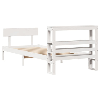 vidaXL Bed Frame without Mattress White 90x190 cm Single Solid Wood Pine