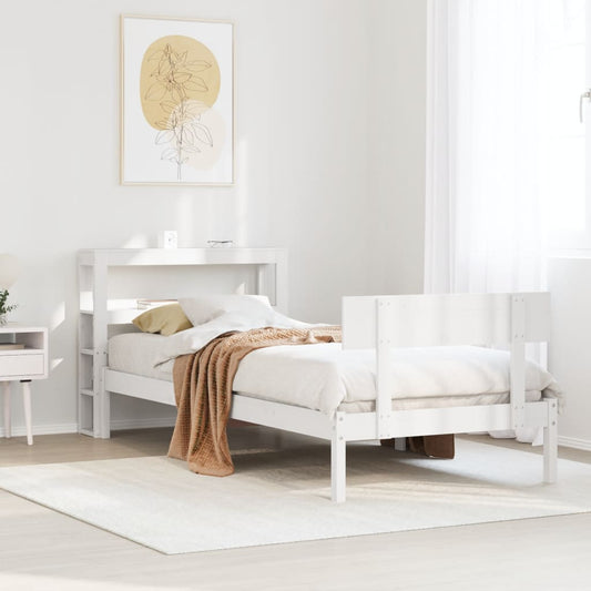 vidaXL Bed Frame without Mattress White 90x190 cm Single Solid Wood Pine