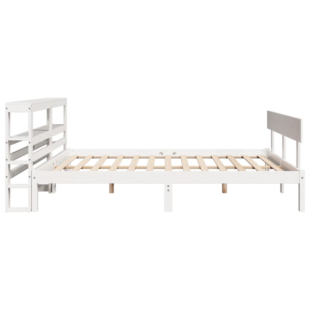 vidaXL Bed Frame without Mattress White 120x190 cm Small Double Solid Wood Pine
