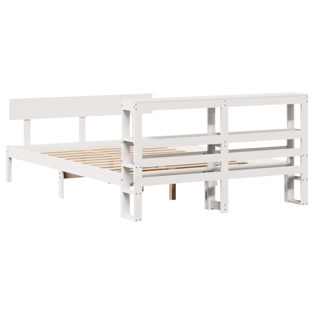 vidaXL Bed Frame without Mattress White 120x190 cm Small Double Solid Wood Pine