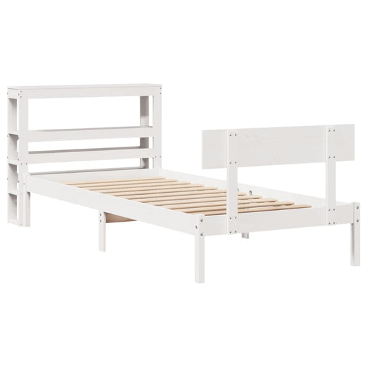 vidaXL Bed Frame without Mattress White 90x200 cm Solid Wood Pine