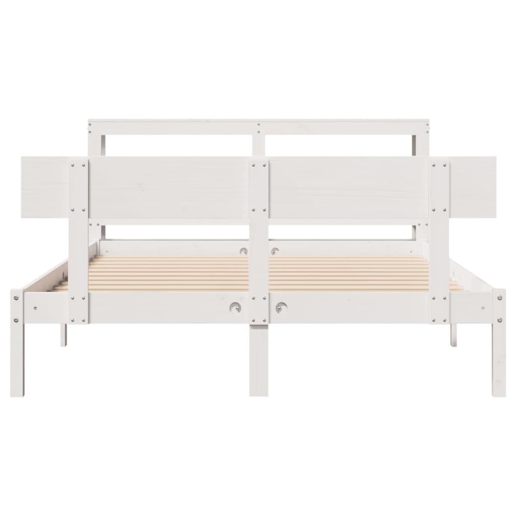vidaXL Bed Frame without Mattress White 120x200 cm Solid Wood Pine