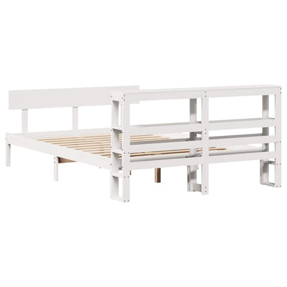 vidaXL Bed Frame without Mattress White 120x200 cm Solid Wood Pine