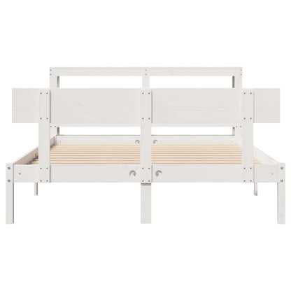 vidaXL Bed Frame without Mattress White 140x200 cm Solid Wood Pine