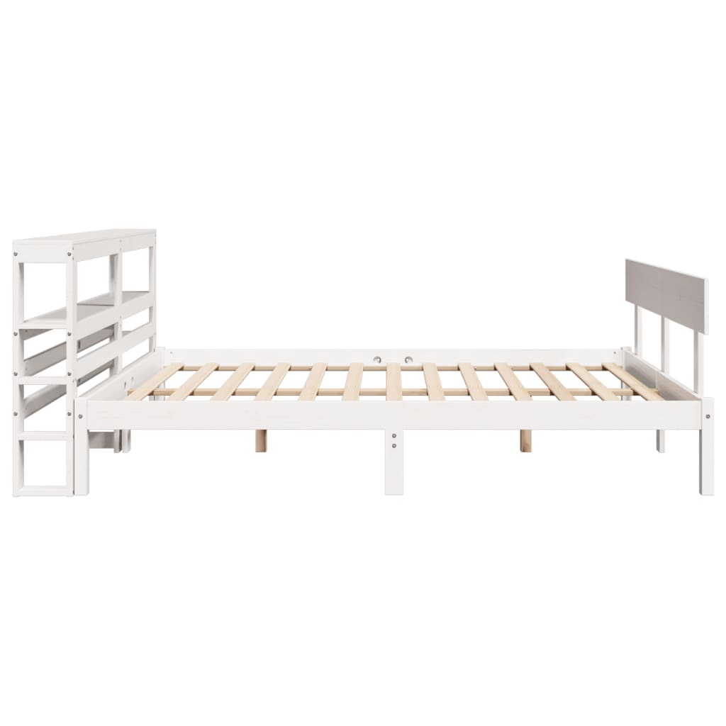 vidaXL Bed Frame without Mattress White 140x200 cm Solid Wood Pine