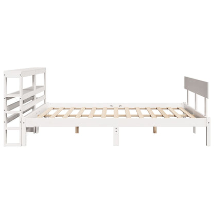 vidaXL Bed Frame without Mattress White 140x200 cm Solid Wood Pine