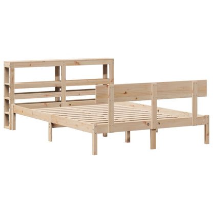 vidaXL Bed Frame without Mattress 150x200 cm King Size Solid Wood Pine