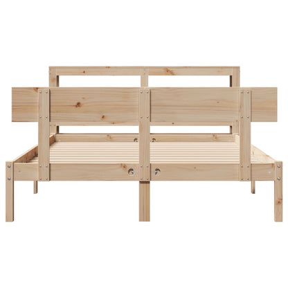 vidaXL Bed Frame without Mattress 150x200 cm King Size Solid Wood Pine