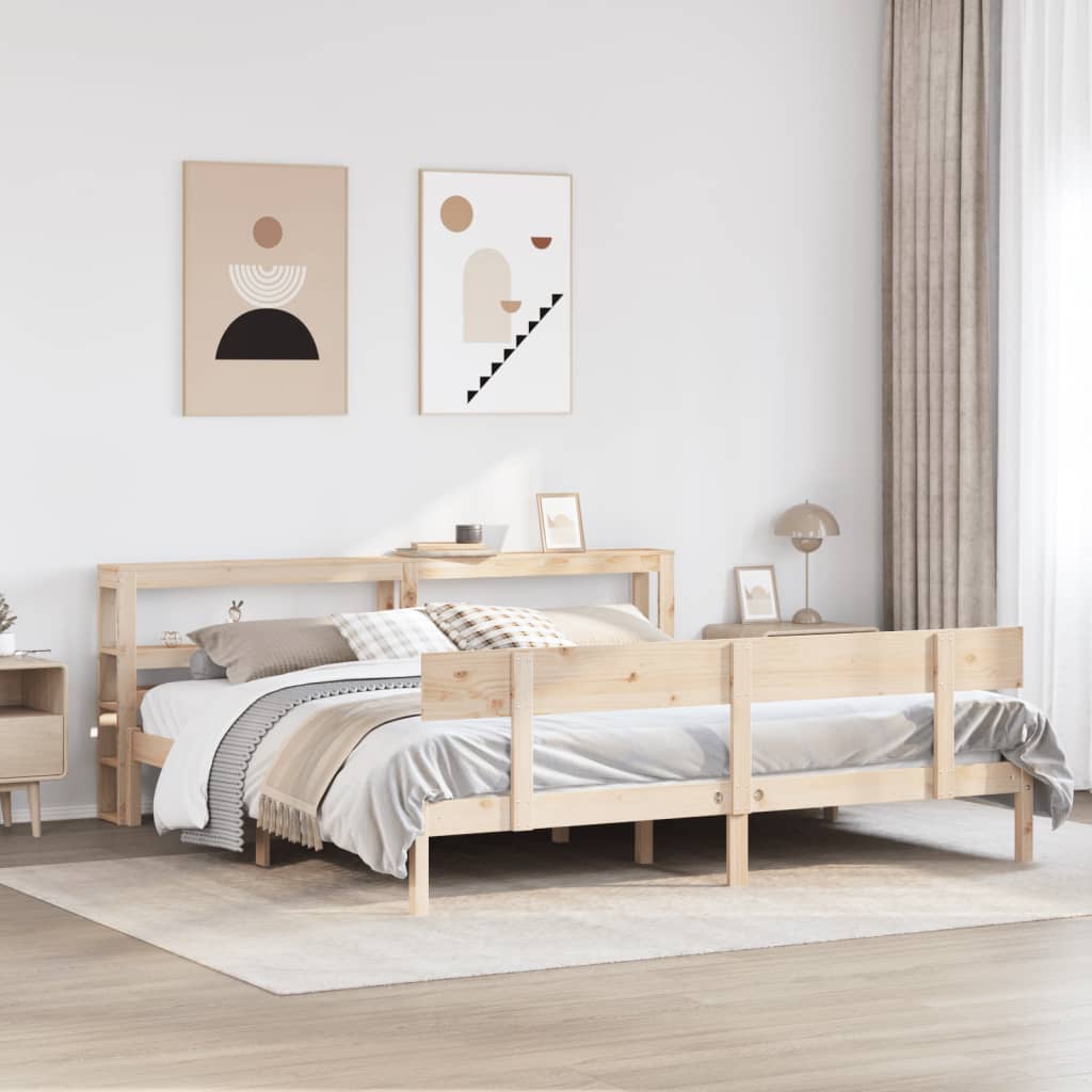 vidaXL Bed Frame without Mattress 180x200 cm Super King Solid Wood Pine