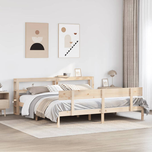 vidaXL Bed Frame without Mattress 180x200 cm Super King Solid Wood Pine
