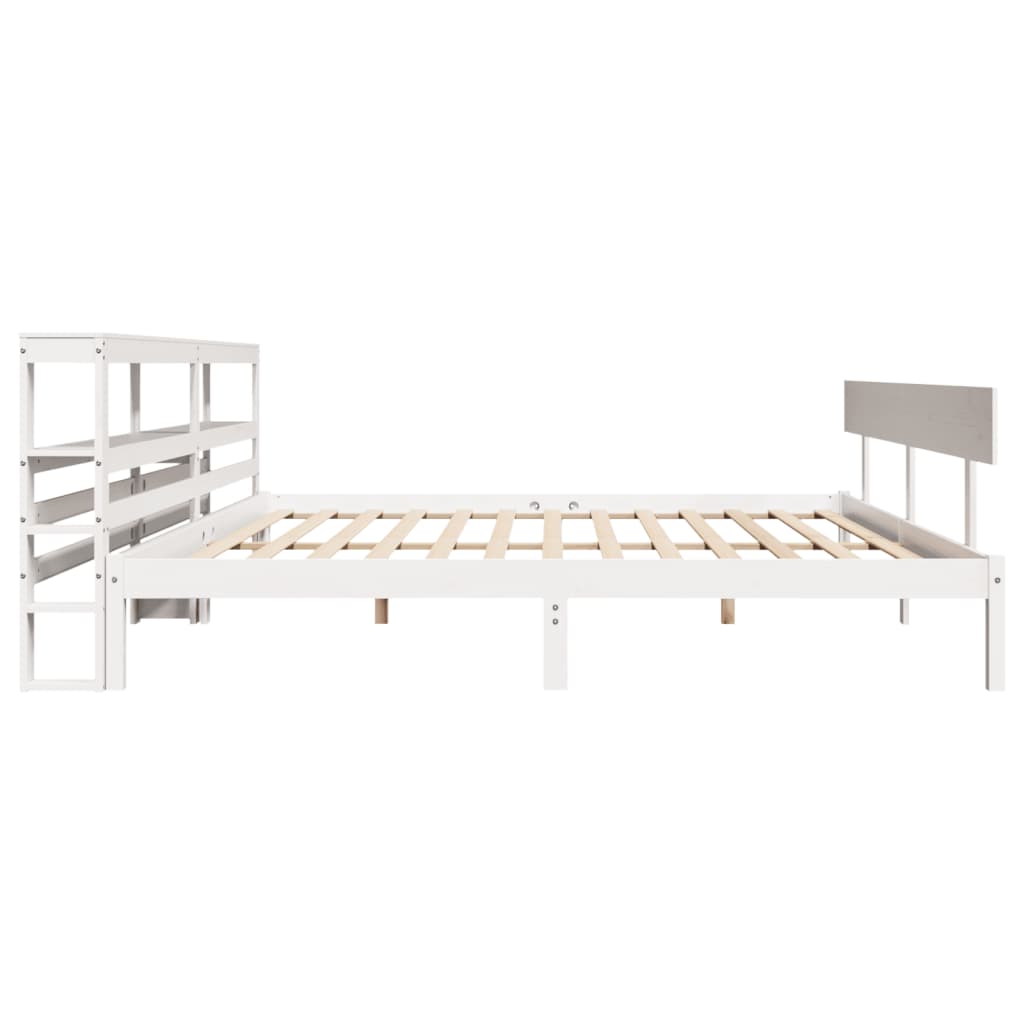 vidaXL Bed Frame without Mattress White 180x200 cm Super King Solid Wood Pine