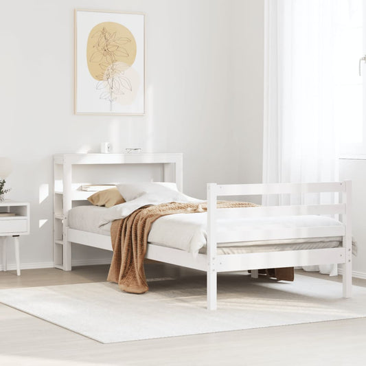 vidaXL Bed Frame without Mattress White 90x200 cm Solid Wood Pine