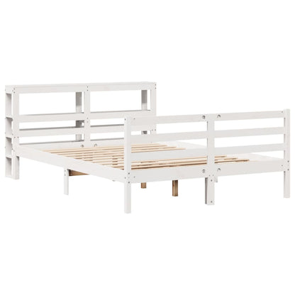 vidaXL Bed Frame without Mattress White 120x200 cm Solid Wood Pine