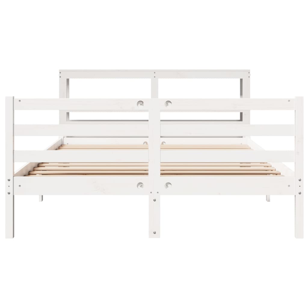 vidaXL Bed Frame without Mattress White 120x200 cm Solid Wood Pine