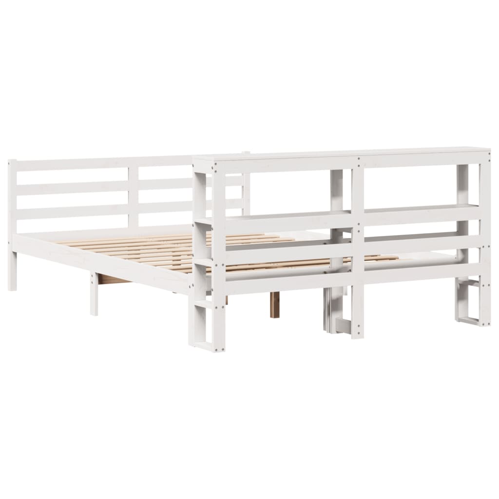 vidaXL Bed Frame without Mattress White 120x200 cm Solid Wood Pine