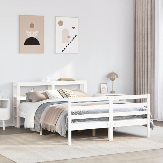 vidaXL Bed Frame without Mattress White 120x200 cm Solid Wood Pine