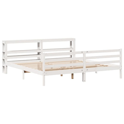 vidaXL Bed Frame without Mattress White 200x200 cm Solid Wood Pine