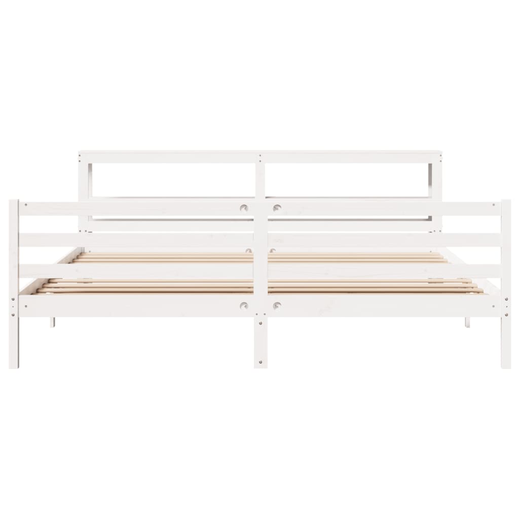 vidaXL Bed Frame without Mattress White 200x200 cm Solid Wood Pine