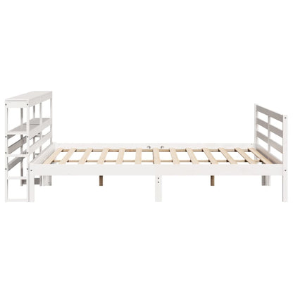 vidaXL Bed Frame without Mattress White 200x200 cm Solid Wood Pine