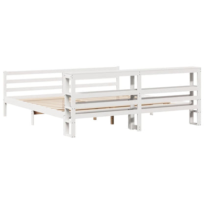 vidaXL Bed Frame without Mattress White 200x200 cm Solid Wood Pine