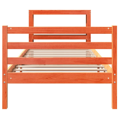 vidaXL Bed Frame without Mattress Wax Brown 75x190 cm Small Single Solid Wood Pine
