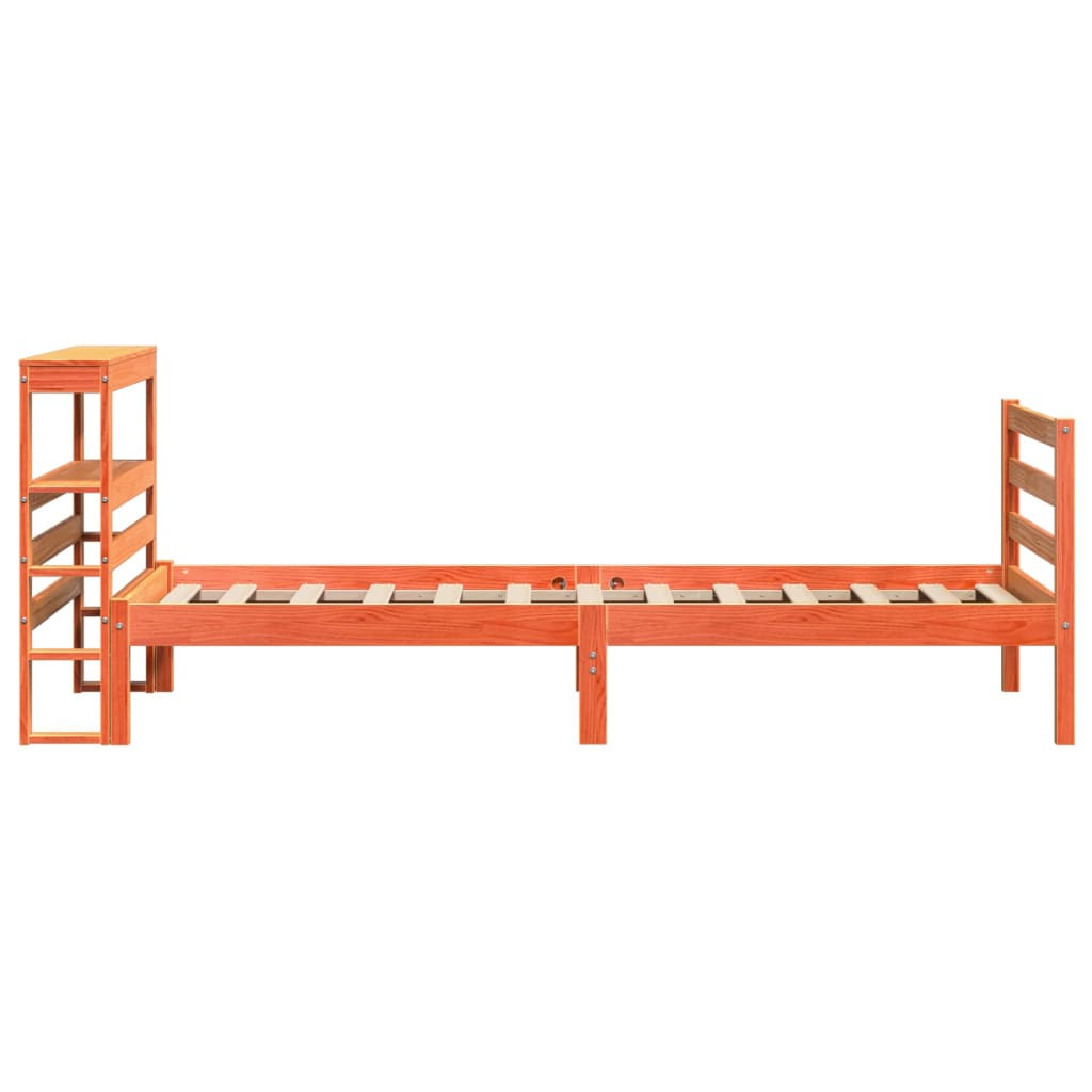 vidaXL Bed Frame without Mattress Wax Brown 75x190 cm Small Single Solid Wood Pine