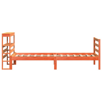 vidaXL Bed Frame without Mattress Wax Brown 75x190 cm Small Single Solid Wood Pine