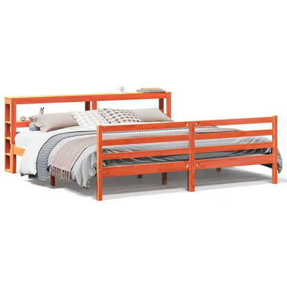 vidaXL Bed Frame without Mattress Wax Brown 200x200 cm Solid Wood Pine