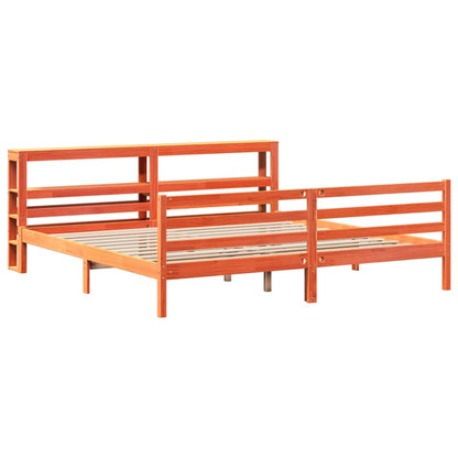 vidaXL Bed Frame without Mattress Wax Brown 200x200 cm Solid Wood Pine