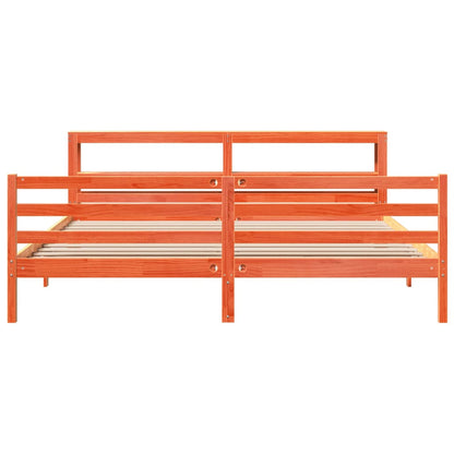 vidaXL Bed Frame without Mattress Wax Brown 200x200 cm Solid Wood Pine