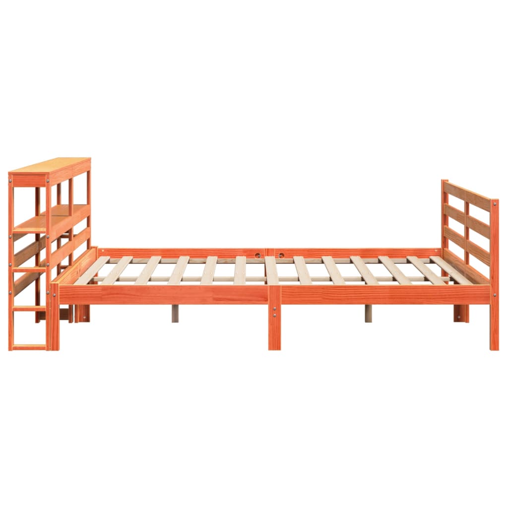 vidaXL Bed Frame without Mattress Wax Brown 200x200 cm Solid Wood Pine
