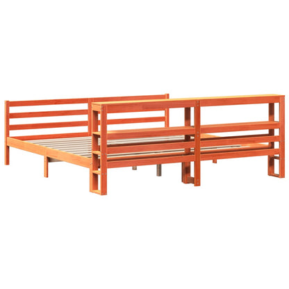 vidaXL Bed Frame without Mattress Wax Brown 200x200 cm Solid Wood Pine