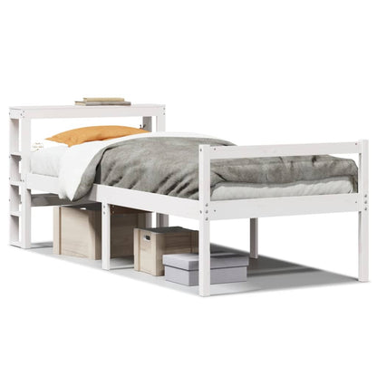 vidaXL Senior Bed with Headboard without Mattress White 75x190 cm Small Single
