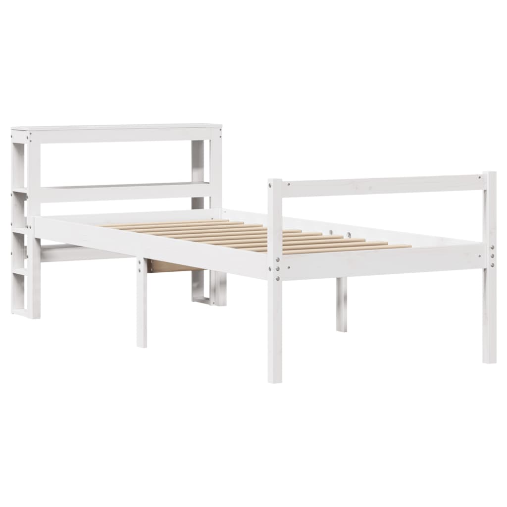 vidaXL Senior Bed with Headboard without Mattress White 75x190 cm Small Single