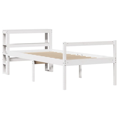 vidaXL Senior Bed with Headboard without Mattress White 75x190 cm Small Single