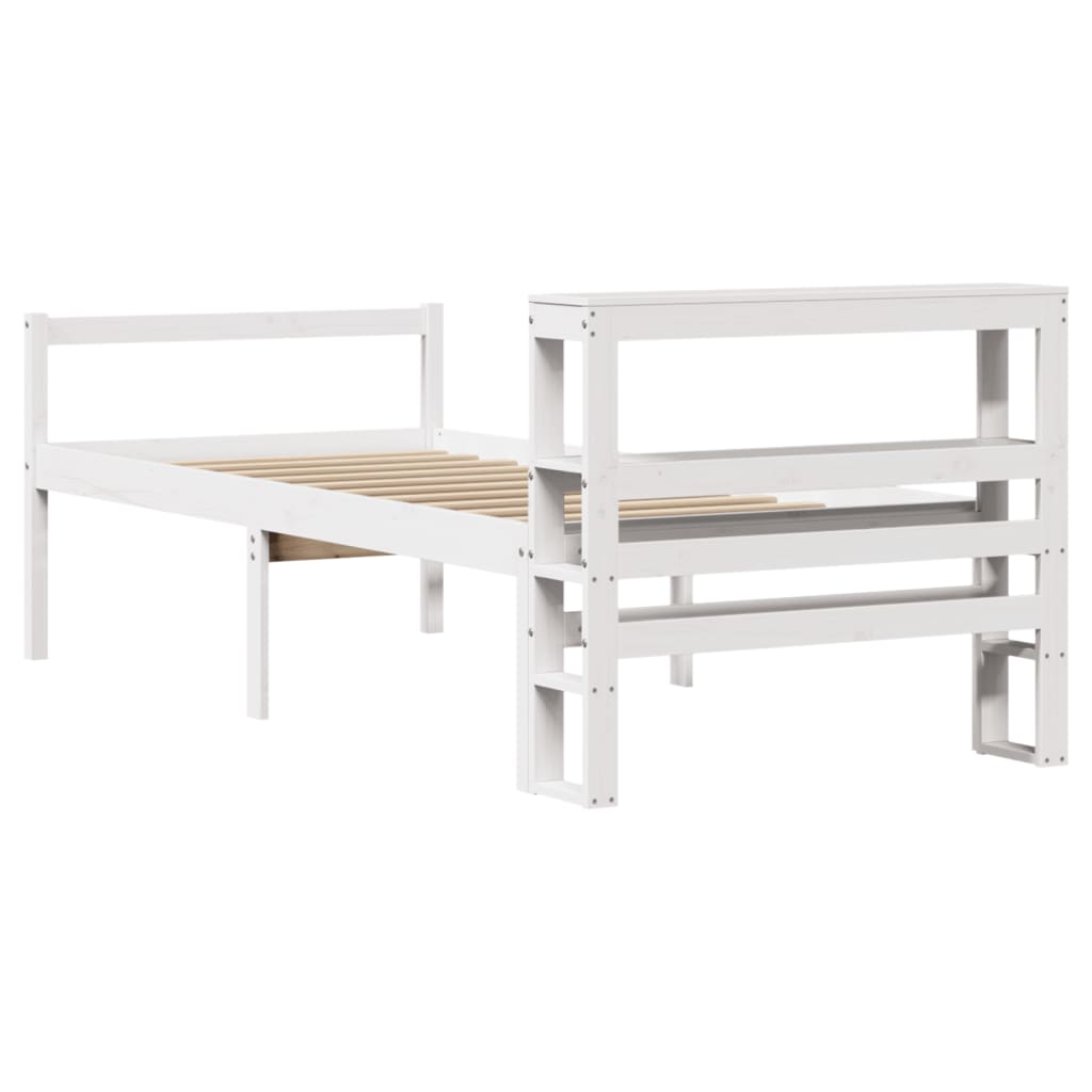 vidaXL Senior Bed with Headboard without Mattress White 75x190 cm Small Single