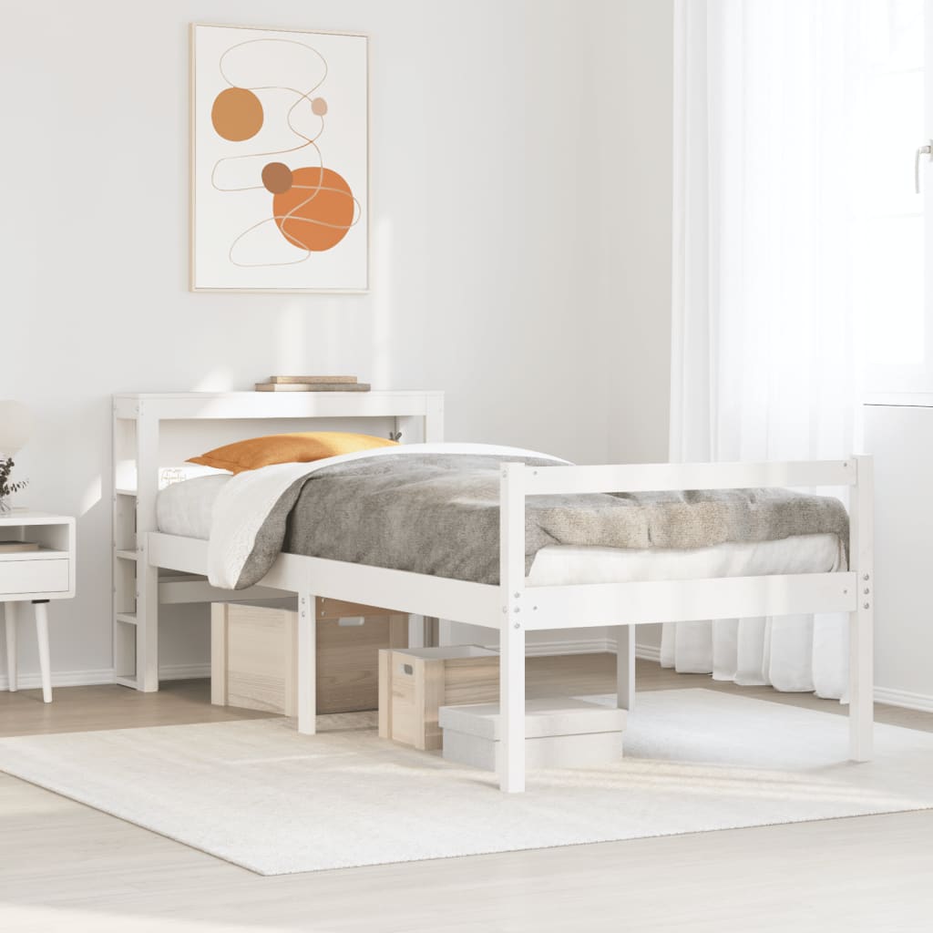 vidaXL Senior Bed with Headboard without Mattress White 75x190 cm Small Single