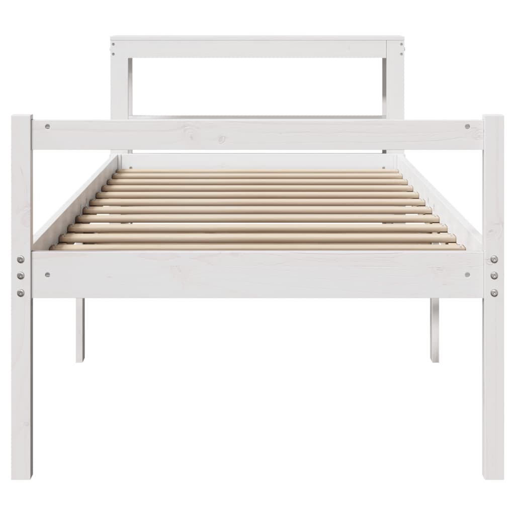 vidaXL Senior Bed with Headboard without Mattress White 90x190 cm