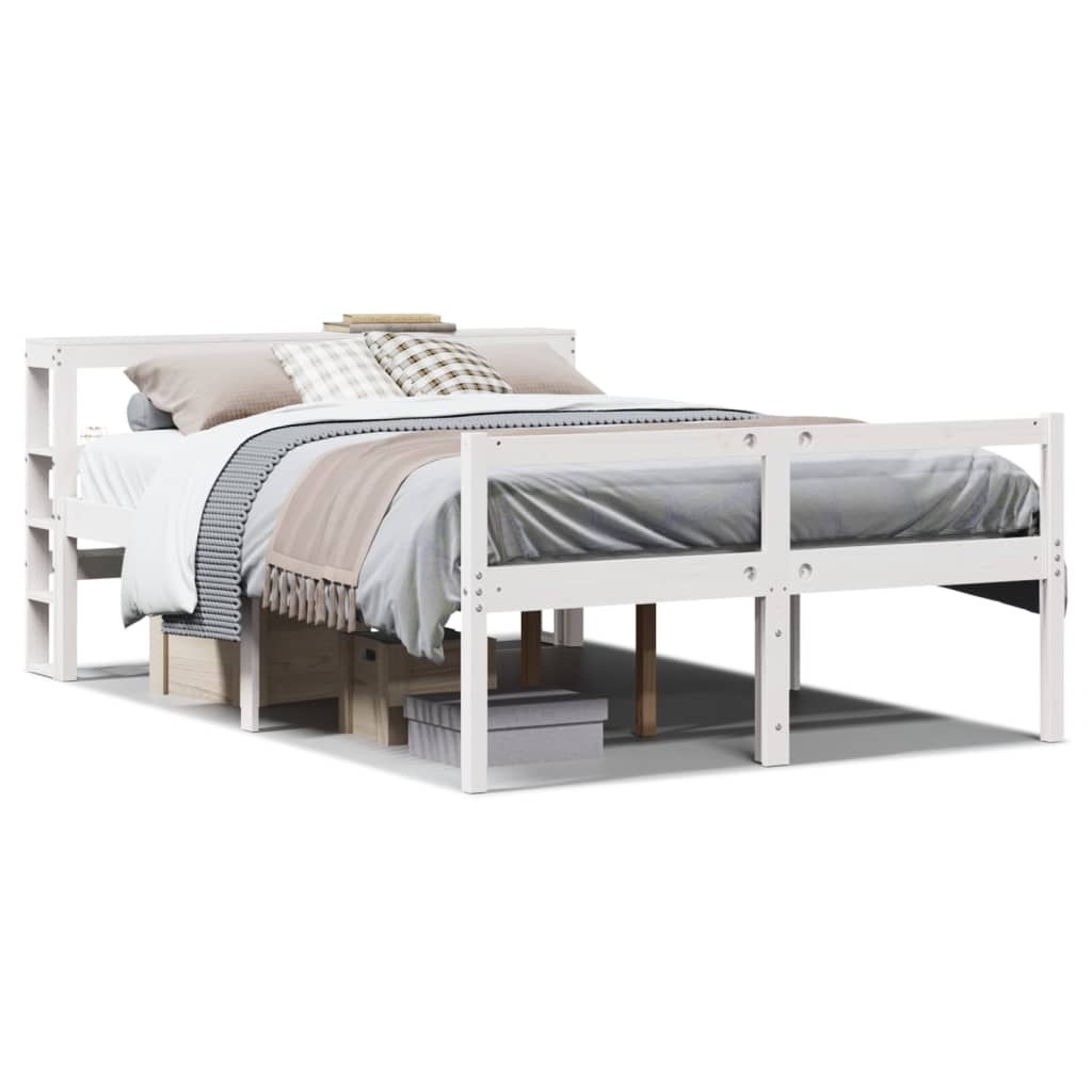 vidaXL Senior Bed with Headboard without Mattress White 120x190 cm