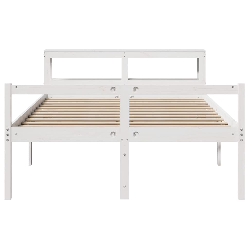 vidaXL Senior Bed with Headboard without Mattress White 120x190 cm