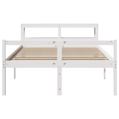 vidaXL Senior Bed with Headboard without Mattress White 120x190 cm