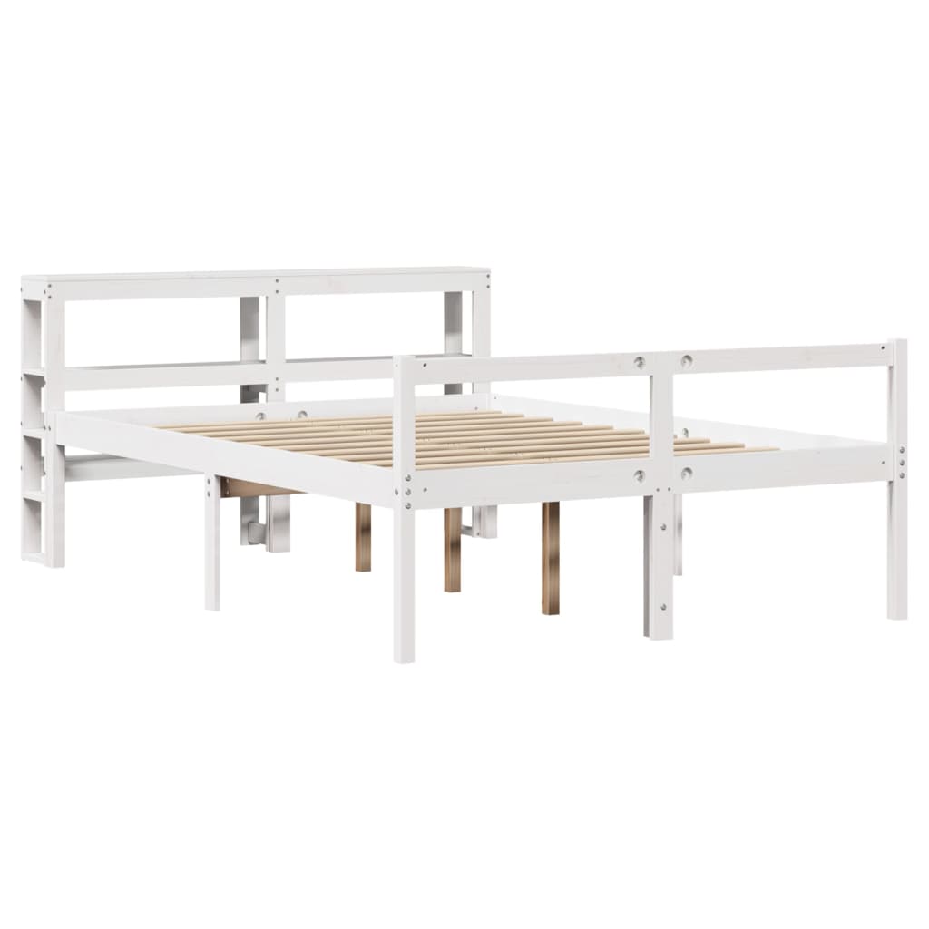 vidaXL Senior Bed with Headboard without Mattress White 140x200 cm
